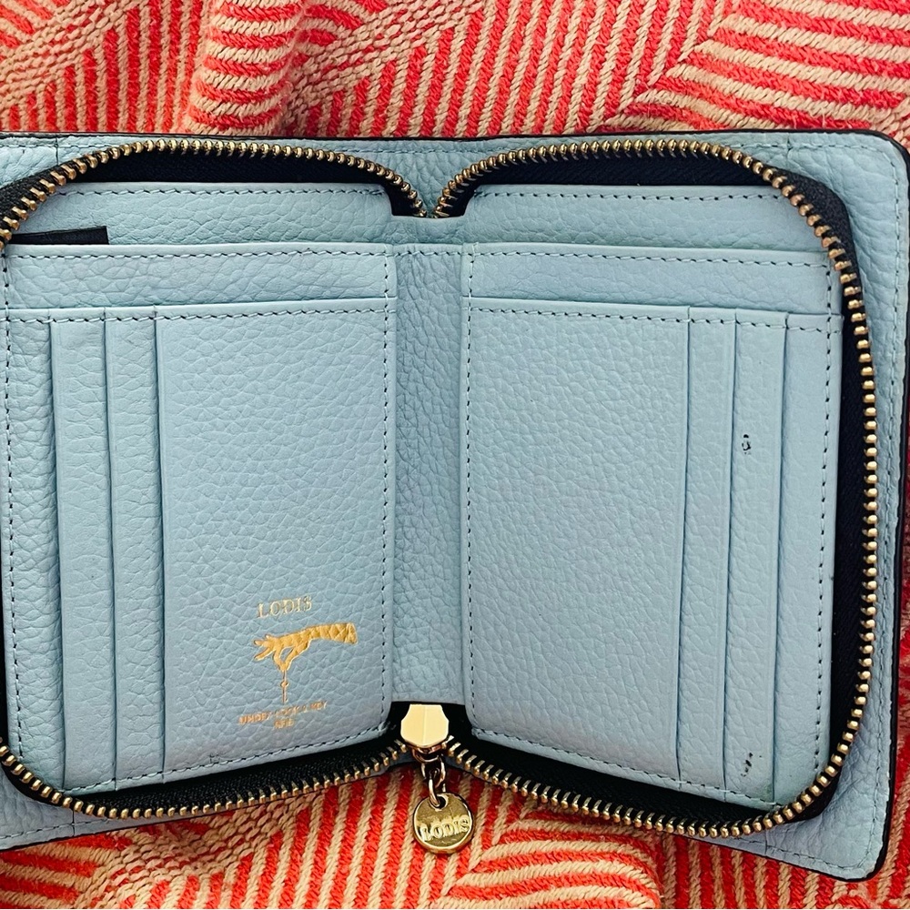 Lodis Blue Leather Wallet